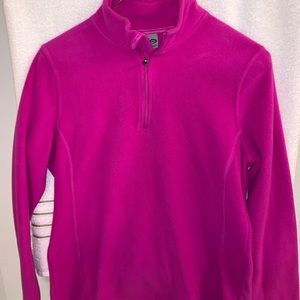Fuchsia half zip athletic pullover